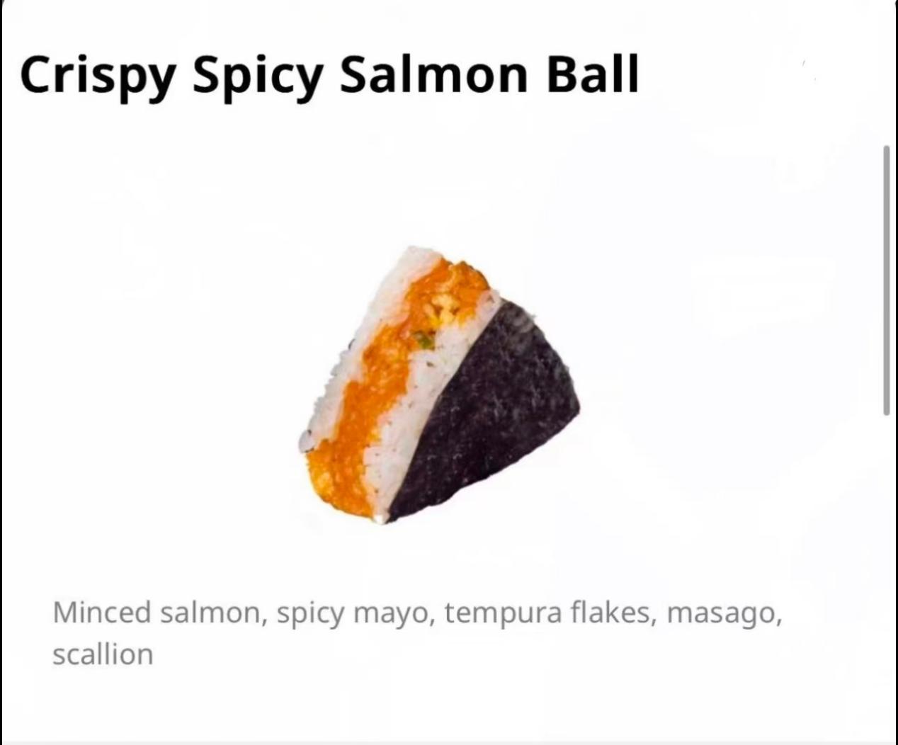 Crispy Spicy Salmon rice ball